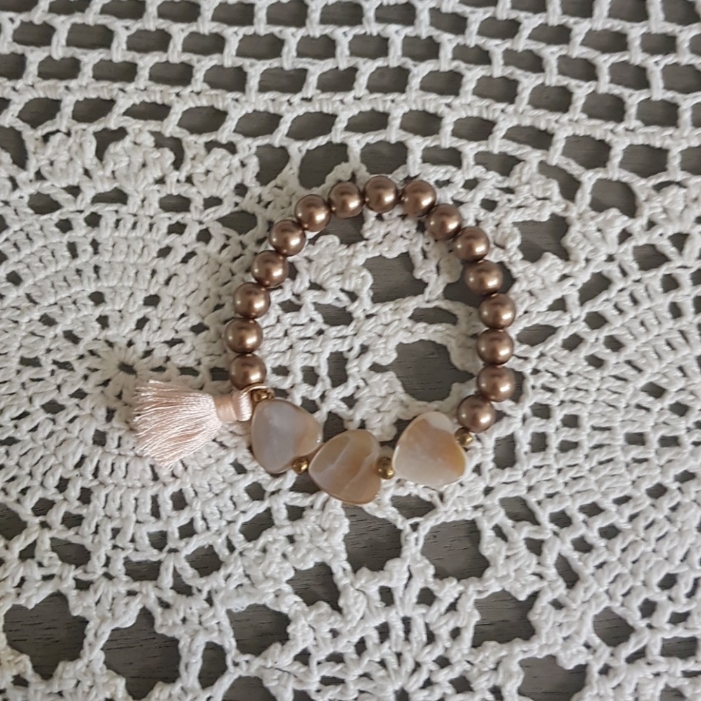 2 x $18 Handmade Bracelet with hearts & tassel